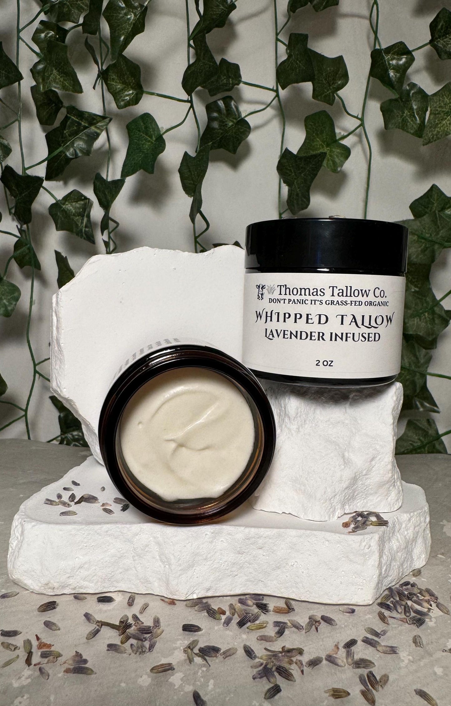 Lavender Infused Whipped Tallow 100% Organic Grass-Fed Pasture Raised Beef Tallow