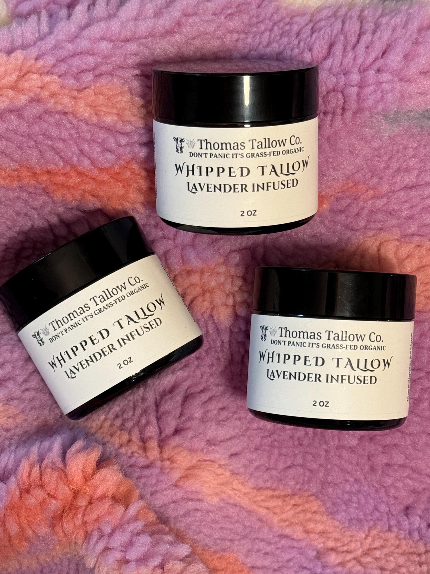 Lavender Infused Whipped Tallow 100% Organic Grass-Fed Pasture Raised Beef Tallow