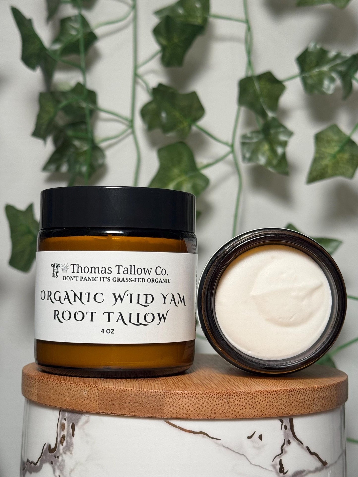 Organic Wild Yam Root Tallow -- Grass-Fed Beef Suet