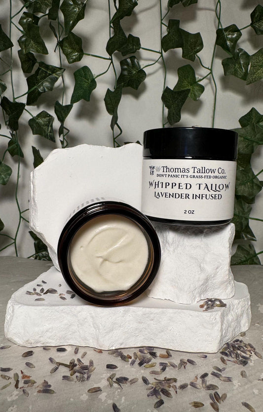 Lavender Infused Whipped Tallow 100% Organic Grass-Fed Pasture Raised Beef Tallow