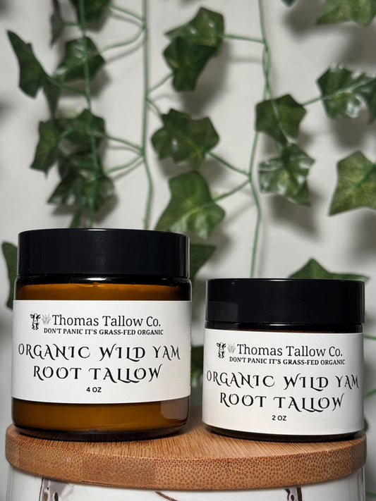 Organic Wild Yam Root Tallow -- Grass-Fed Beef Suet