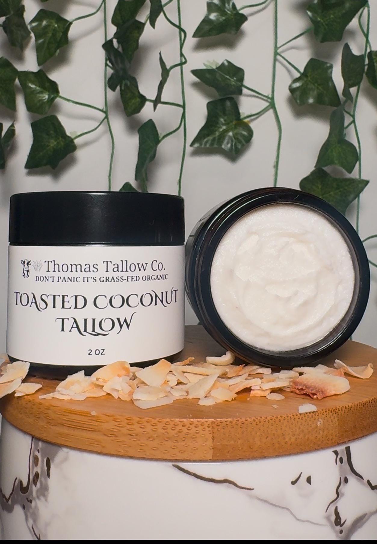Toasted Coconut Chip Tallow - 15 Hour Infusion -  Organic Coconut Chips/Organic Grass-Fed Beef Suet Tallow